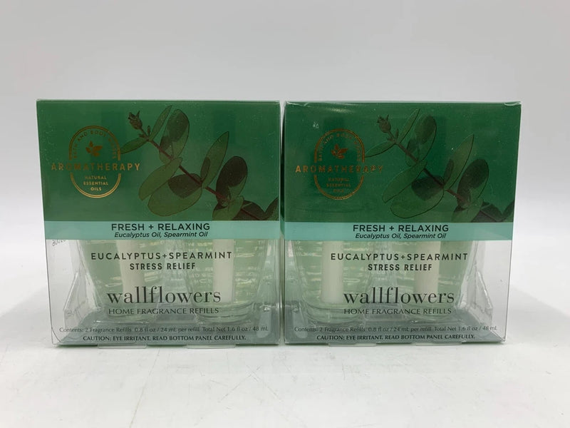 Eucalyptus spearmint Wallflowers refill bulb boxes, green cartons
