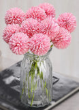 Satyam Kraft Artificial Chrysanthemum Ball Hydrangea Flowers, 5 Pieces Hydrangea