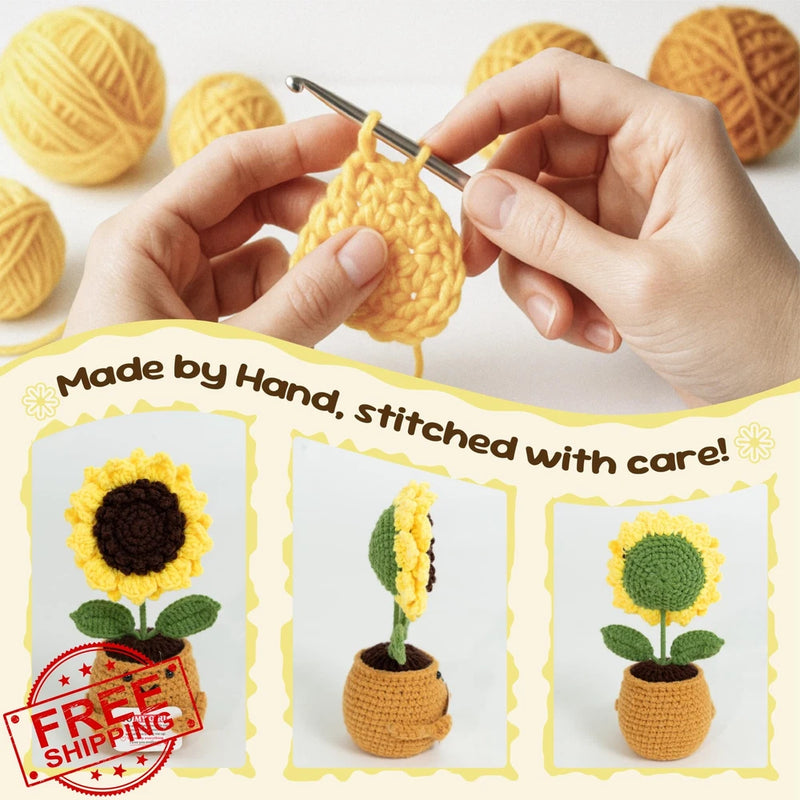 THEGIFTY Crochet Sunflower Emotional Support Handmade Romantic Gift Sunflower