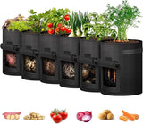 iPower 10 Gallon 6 Pack Potato Grow Bags Garden Planting Pot Nonwoven Fabric Garden Plants