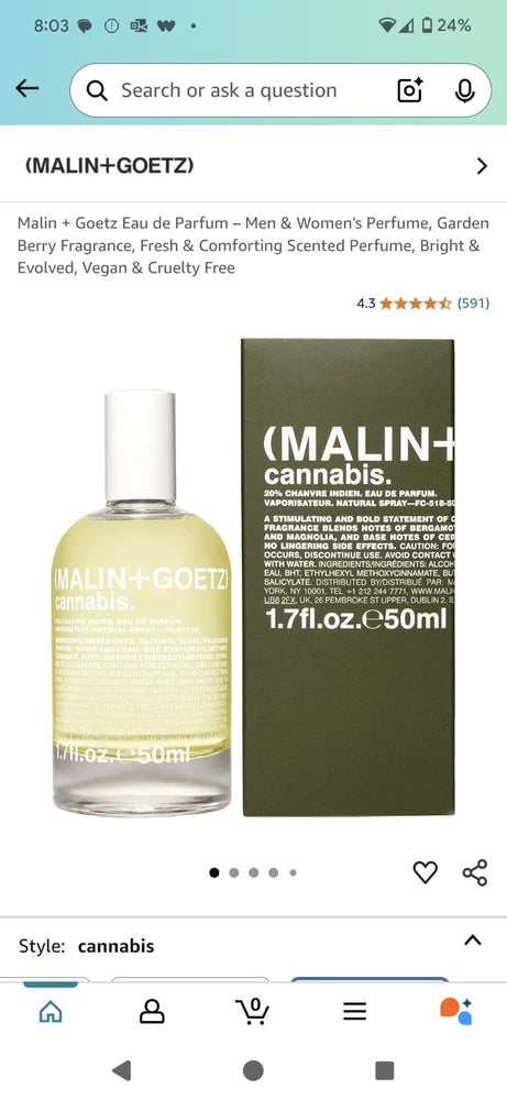 Malin + Goetz Eau de Parfum Ð Men & Women's Perfume EDP