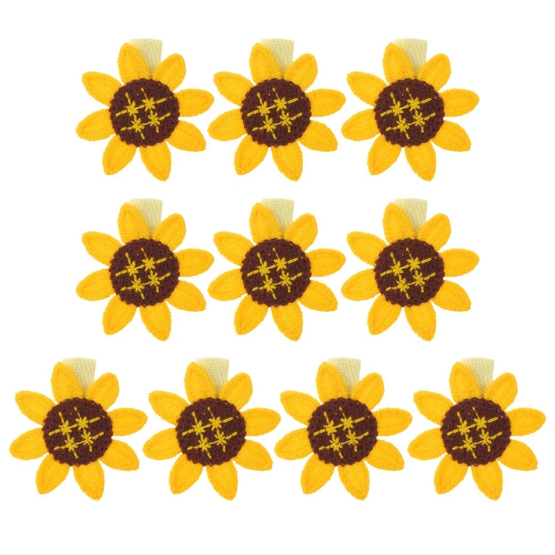 10 Pcs Sunflower Clip Flat Hair Clips Cute Decorative Hairpin for Girls Sunflower
