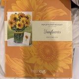 Life-Sized Floral Pop-Up Sunflower Card with Notecard & Envelope - Eco Friendly Sunflower