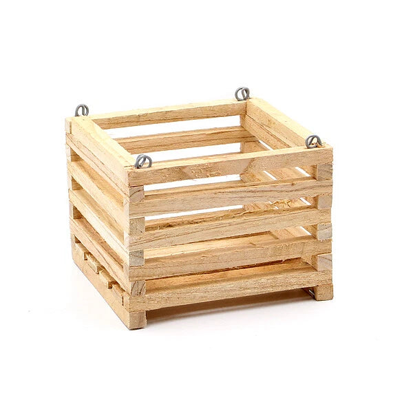 Square wood hanging orchid basket with four metal hooks