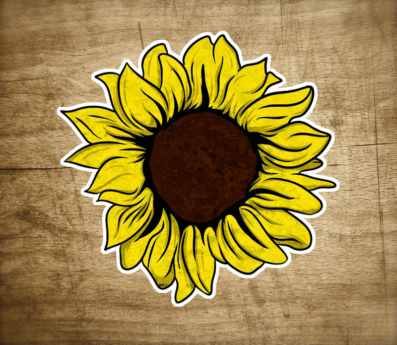 Sunflower Yellow Cute Colorful Flower Sticker Decal 3" Fall Sunflower
