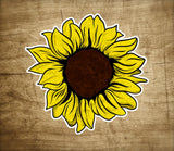 Sunflower Yellow Cute Colorful Flower Sticker Decal 3" Fall Sunflower