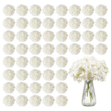 VEVOR 65 Pcs Artificial Silk Hydrangea Flowers 9.8 In Bouquet Arrangement White Hydrangea