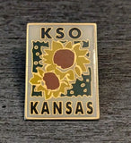 __"KSO Kansas" USA Kansas State Flower Wild Sunflower Design Vintage Lapel Pin Sunflower