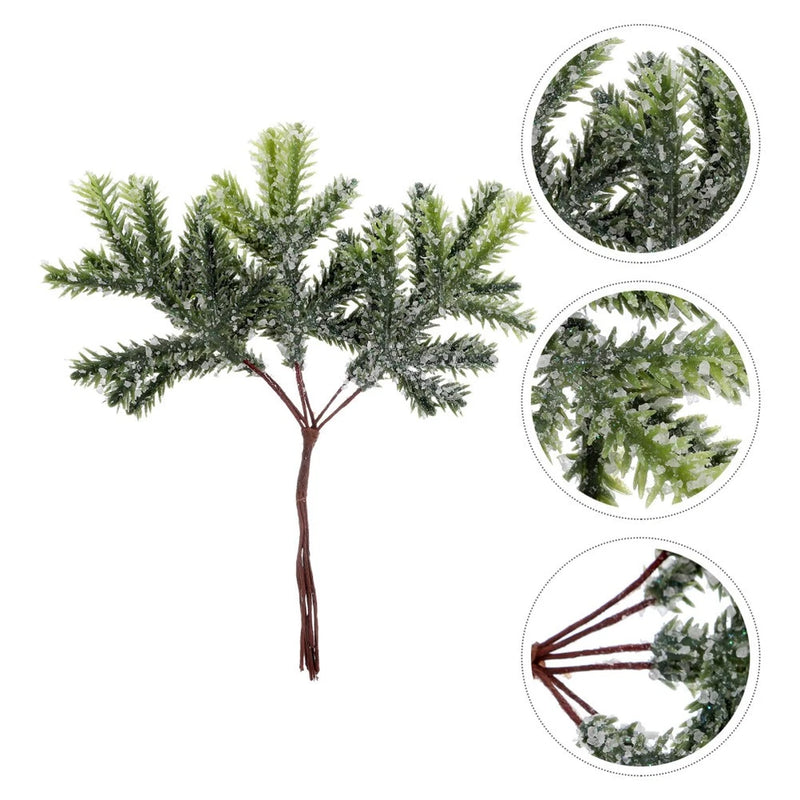 2 Pcs Fake Pine Needles Stems Greenery Artificial Evergreen Branches Green Plant