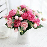 Artificial Peony Flowers Silk Peony Rose Real Touch Fake Flowers 3Pcs Peony