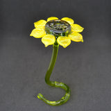 Glass Sunflower Figurine Blown Art Glass Flower Floral Collectible Sunflower