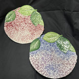 set 2 Italian Majolica Hydrangea Plate  12151 Made in Italy/Hand Painted 9" Hydrangea