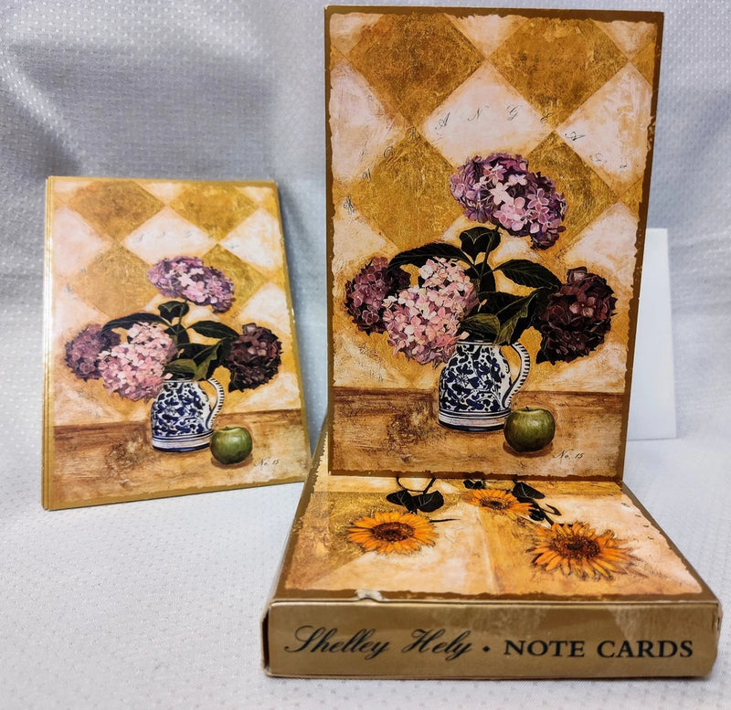 Vintage 1996 Stationery*Shelley Hely Note cards Set*Hydrangea Flowers* Hydrangea