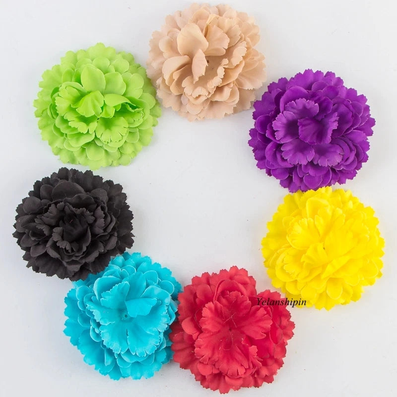 Artificial fabric peony flowers set, assorted colors, for headband and hair accessories