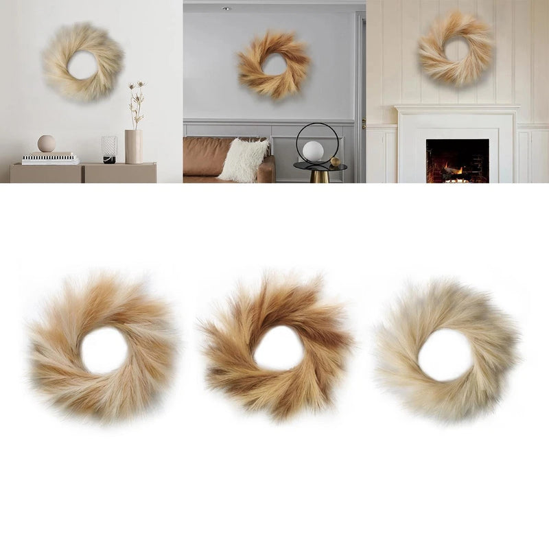 60cm Pompass Grass Wreath Bohemian Pampas Grass Wreath for Wedding Ornament Pampas Grass
