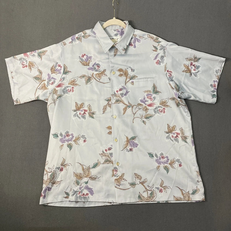 Tori Richard Men's XL Vintage Carnation Flower Hawaiian Collared Button Down* Carnation