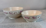 Martha Stewart Serving Bowls, 8" and 10", Footed Lavender Hydrangea Set of 2 Hydrangea