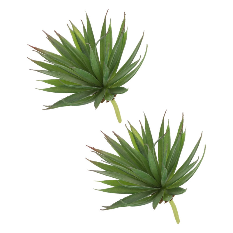 2Pcs Artificial Succulent Plants Fake Sword Plant 7.5", Green Green Plant