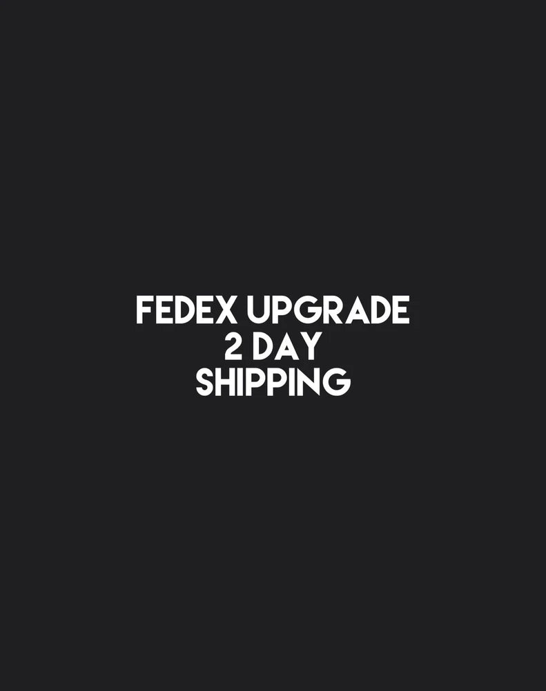 FedEx 2-day shipping upgrade card with “FEDEX UPGRADE” text