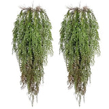 Artificial Hanging Plants Faux Ivy Vine Leaves 2Pcs Fake Plants Green Brown Green Plant