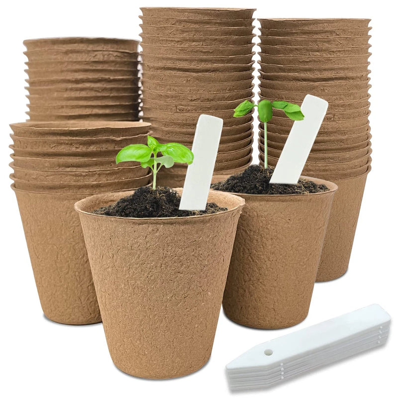 40Pcs 3.15 Inch Peat Pots, Biodegradable Eco-Friendly Round Plant Seedling St... Garden Plants