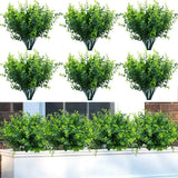 summer flower 10 Pack Artificial Boxwood Stems for Outdoors Unfading in The S... Green Plant
