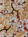 Legacy Studios Harmony Orange Cherry Blossom Print Cotton Fabric BTHY x 43"W Flowering Plants
