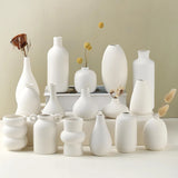 Set of 16 White Ceramic Bud Vases, Minimalist Boho Small Pampas Grass Flower ... Pampas Grass