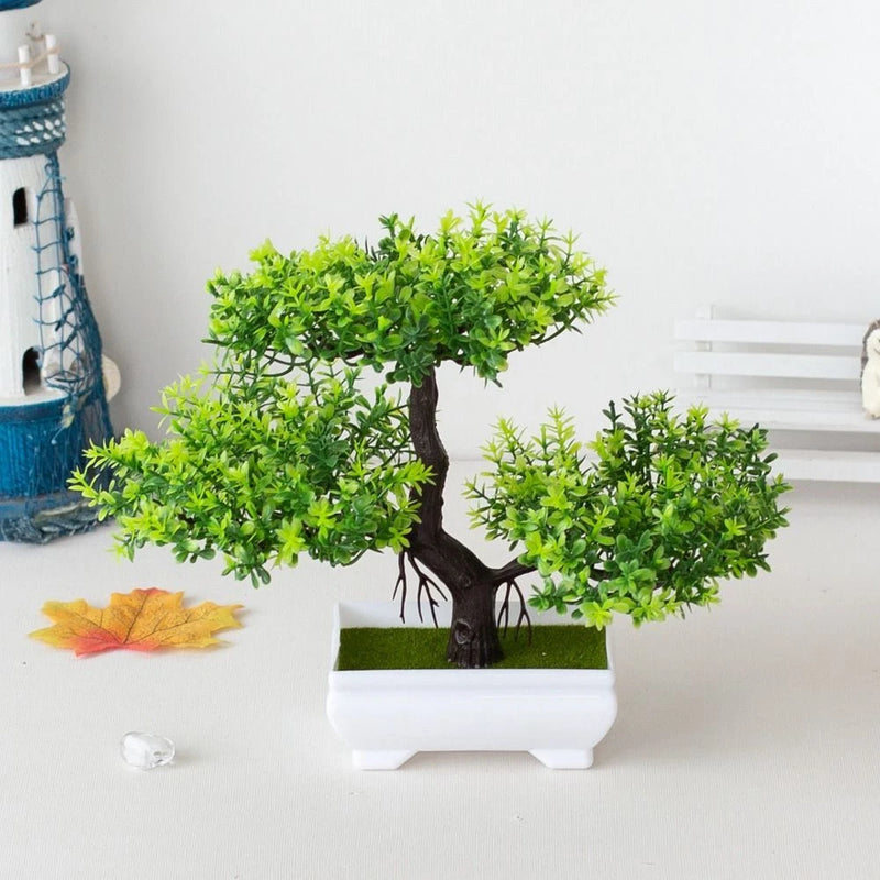 Artificial Plant Bonsai Plastic Small Tree Pot Fake Plant Flower Potted new Green Plant
