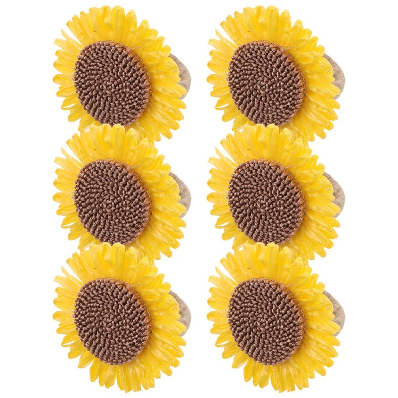 6 Pcs Sunflower Napkin Rings Floral Holiday Table Decor Baby Shower Sunflower