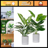 2 Pack Artificial Tropical Plants - Faux Indoor Decor for Office & Home, Sage Gr Green Plant