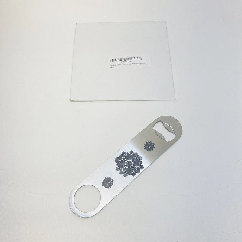 Winco Carnation Flower Stainless Steel Flat Bottle Opener Bartender 7-Inch Carnation
