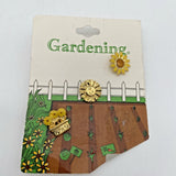 Set 3 Sunflower Lapel Pin Enamel & Metal Smile Face Potted Flowers Sunflower