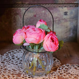 Pink Ranunculus in a Vase with fake water, Spring Decor, Artificial Flowers Ranunculus