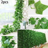 Artificial hanging plants Faux Fences Wall 2PCS Decor Garland Greenery Green Plant