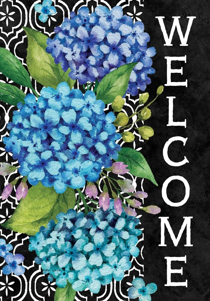Blue Hydrangeas House Flag 40 x 28 Hydrangea