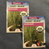 2 packs ROSEMARY seeds FERRY-MORSE Organic Herb Garden Seeds, 2 x 120 MG packets Garden Plants