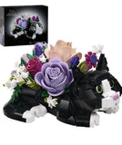 Tuxedo Cat Flower Bouquet Building Block Set Bouquet
