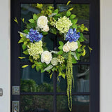 Spring Wreaths for Front Door 24 Inch Summer Wreath with Hydrangea, Rose & Peony Hydrangea