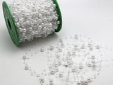 60 Meter Pure White Pearl Beaded Garland Wedding Bouquet Decoration on Spool Bouquet