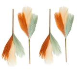 14Ó Faux Pampas Grass 4 Picks Stems Fall Harvest Decor Rust Sage Ivory NEW Flora Pampas Grass