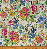 Cotton Knit Flowers Floral Foliage Garden 60" Wide Knit Fabric by Yard D447.22 Flowering Plants