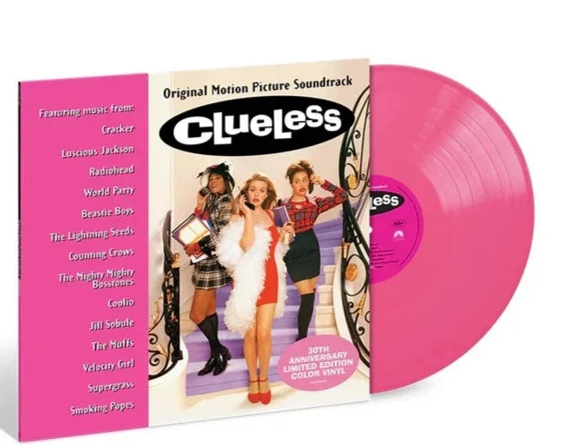 Pink vinyl soundtrack LP with Clueless cover art and record sleeve
