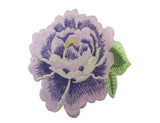 #5089PP Purple Rose Herbaceous Peony Flower Embroidery Iron On Applique Patch Peony
