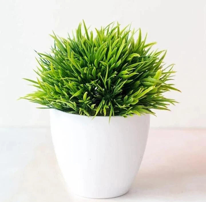 artificial plastic plants bonsai small tree bonsai small tree grass plants pot Green Plant