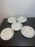 Haviland Limoges Pink Carnation Bowls 7.5Ó France Set of 5 Ð 1 Chipped Carnation