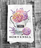 Hortensia Hydrangea Tea Towel - FREE SHIPPING Hydrangea
