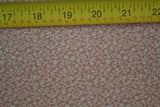 By 1/2 Yd, 44" Wide, Vintage, Cream Calico on Brown Cotton, Ameritex, M7767 Flowering Plants