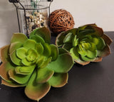 Pier 1 Succulents Set Of 2 Artificial Flowers Brand New 6" Diameter Green Plant