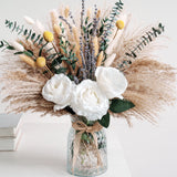 Table Centerpiece Decor Ð Faux Flower Arrangement in Vase with Dried Pampas G... Pampas Grass